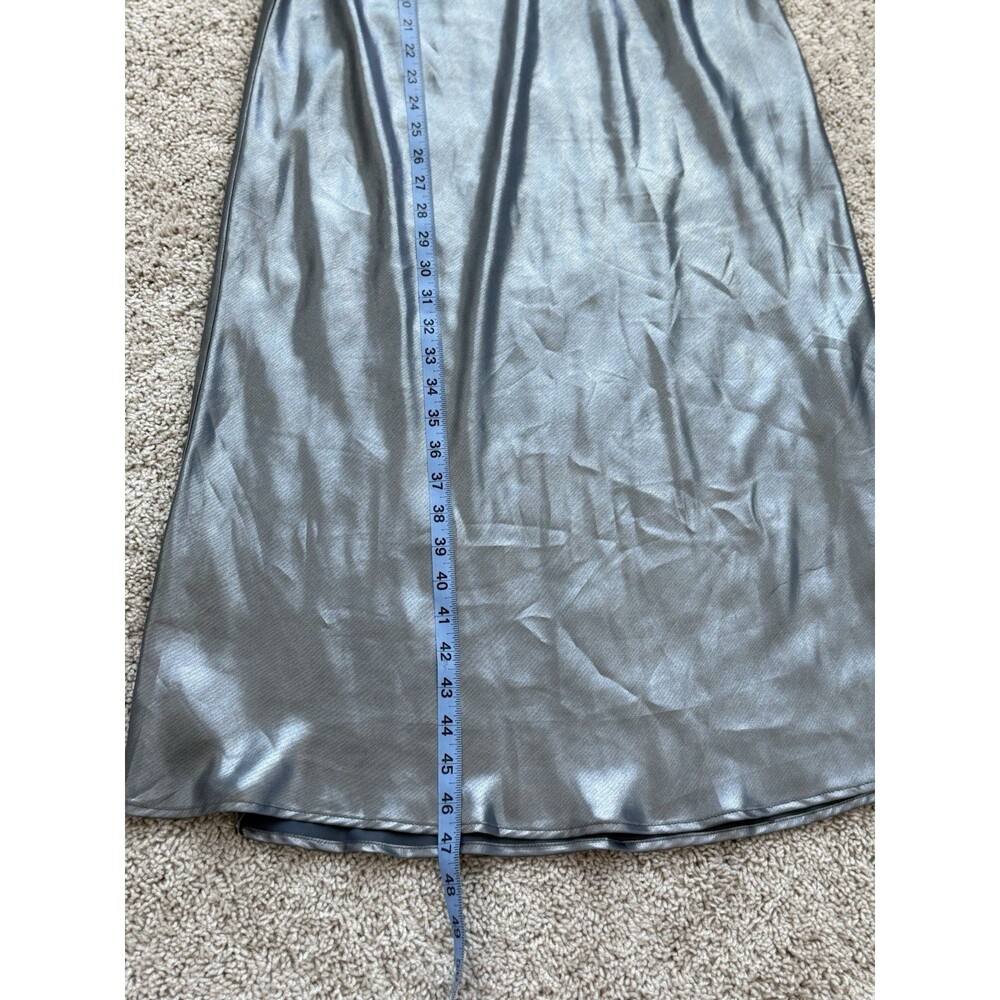 Intimately Free‎ People Dress Drop Everything Slip Dress Large Silver Metallic - Picture 8 of 8
